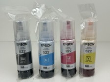 Genuine OEM Epson 522 4-Pack Ink Combo Black Cyan Yellow Magenta - Exp. 8/2029