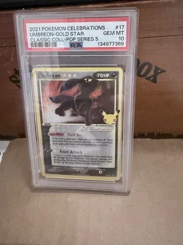 2021 POKEMON CELEBRATIONS CLASSIC COLLECTION #17 UMBREON-GOLD STAR PSA 10