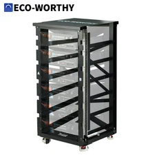 ECO-WORTHY 6-Tier 3U Server Rack for 48V 100Ah LiFePO4 Batteries (V1/V2/V3)