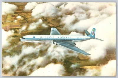 OLYMPIC AIRWAYS AIRLINES aviation Advertising Postcard Comet 4B Greece Postcard