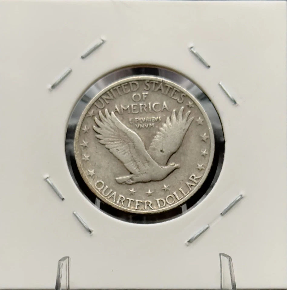 1929-S Standing Liberty Quarter 25C Obverse Die Clash FS-401 Extra E Extra Star - Image 2 of 4