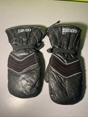 FXR Black Leather Gauntlet Gloves HIPORA Men s 2XL Mittens Snowmobile