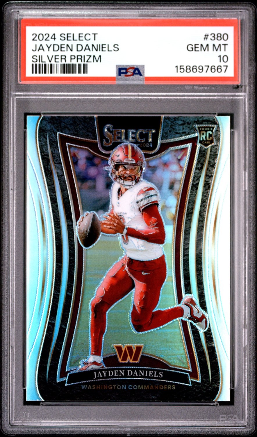 JAYDEN DANIELS 2024 SELECT SUITE LEVEL SILVER PRIZM ROOKIE RC PSA 10 Q1271