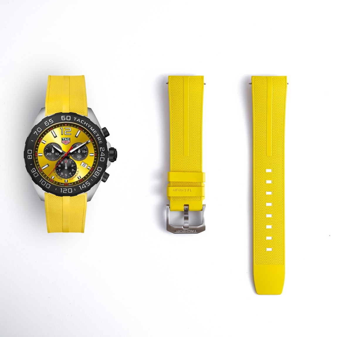 Genuine TAG Heuer Formula 1 CAZ101AM Yellow Rubber Strap 21.5mm