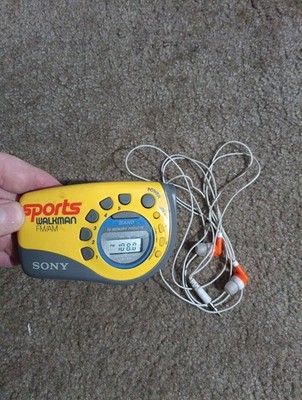 Sony Sports Walkman FM AM Radio SRF-M78 Wrist Arm Band Fitness Yellow Gray