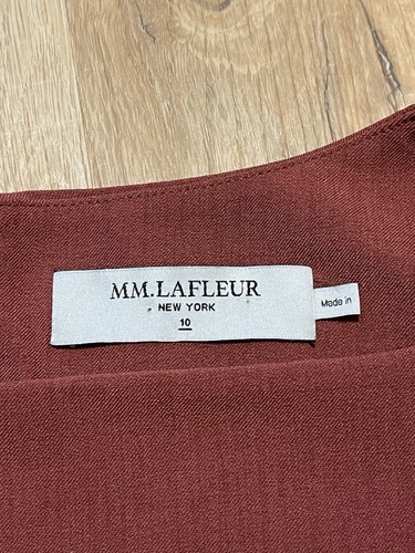 M.M. LaFleur Pauline Dress Size 10 Brick Red Career Square Neck A-line Travel - Picture 11 of 13