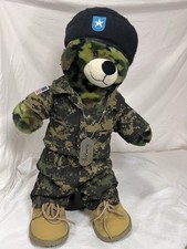 Build A Bear Military Army Soldier Camo Plush Uniform Dog Tags Stuffed Bear 2011