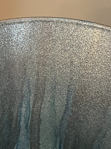 Blue Gold Silver Glitter Glass Vase 14.5” Tall - Bild 4 von 10