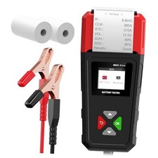 Car Battery Tester with Printer - 6V 12V 24V 100-2000CCA Battery - Black  Red