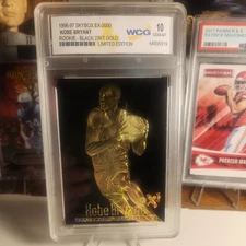 1996-97 Skybox EX 2000 Kobe Bryant Rookie Black 23KT Gold WCG GEM-10