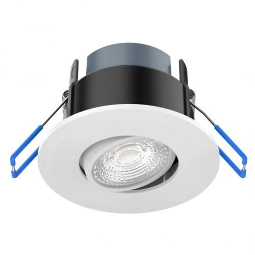 Spot encastré orientable Mauna III Plus Kosnic coupe-feu au design blanc mat