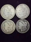 Lot of 4 Morgan Silver Dollars 1884-P 1885-P 1886-O 1899-O