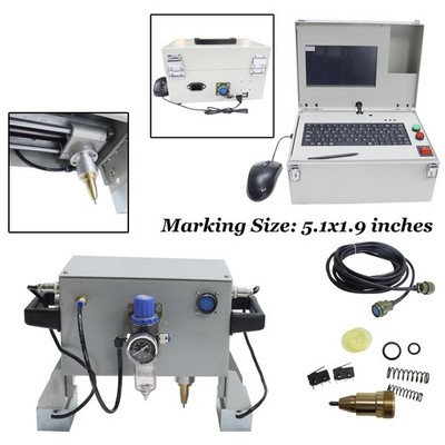 5.1x1.9 in Single Chip Pneumatic Handheld Dot Peen Marker Metal Engraver Coding