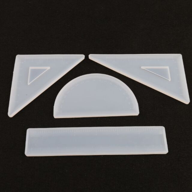 4 tipi righello stampo resina cancelleria gonigrafo dritto regola triangolare-