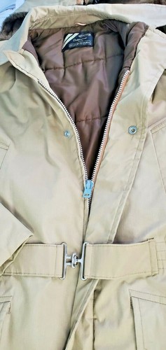 VTG SEARS Outerwear Puffer Quilted Interior Jacket w Hood, Men Sz LRG, Khaki Tan - Picture 3 of 11