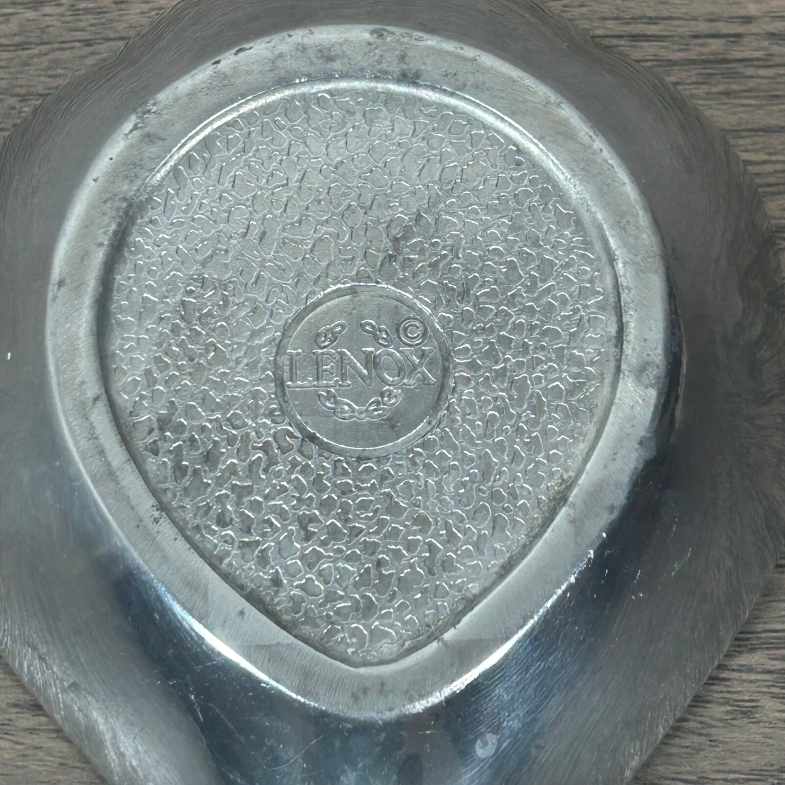 Vintage Lenox Pewter Serving Spoon Rest 5.5” Butterfly Floral Design