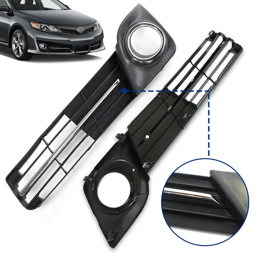 Front Lower Bumper Grille Fog Lights Set For 2012 2013 2014 Toyota Camry SE 6PCS - Image 2 of 4