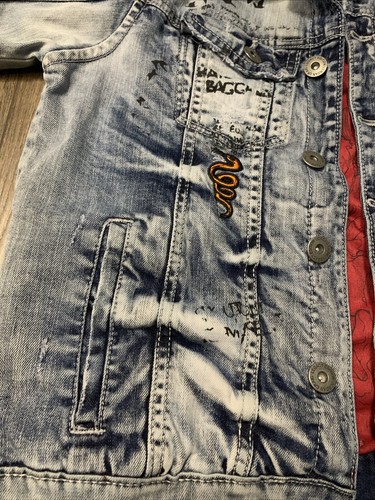 Jordan Craig Graffiti Jean Jacket Boys 12 Legacy Edition Denim Skull Blue - Picture 7 of 13