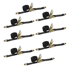 8 Pack Heavy Duty 2" x 30' Ratchet Tie Down Strap w/ Wire J Hook WLL 3333 LBS