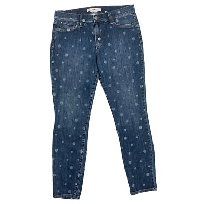 Else Jeans Size 30 Polka Dot Medium Wash Denim Ankle Length Skinny