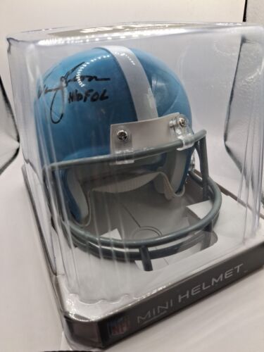 Warren Moon Signed Autographed Oilers Blue Mini Helmet Inscribed HOF 06 - Picture 3 of 6