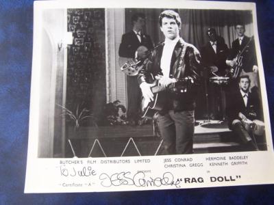 Jess Conrad -  Autograph 10 x 8 inch (code Od1)  please read below.