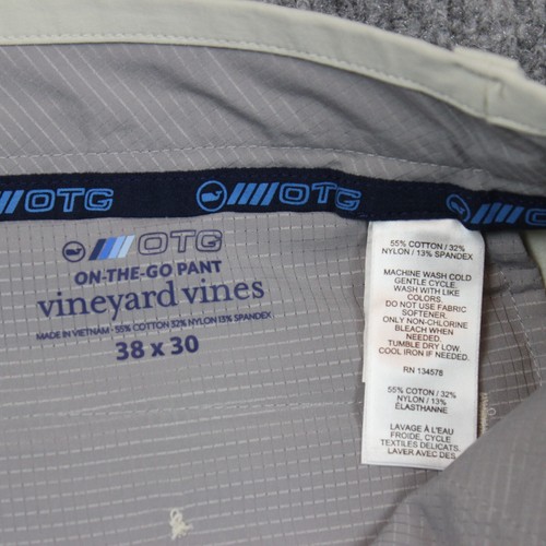 Pantalones Vineyard Vine para hombre 38X30 gris marfil rendimiento elástico golf - Imagen 6 de 16