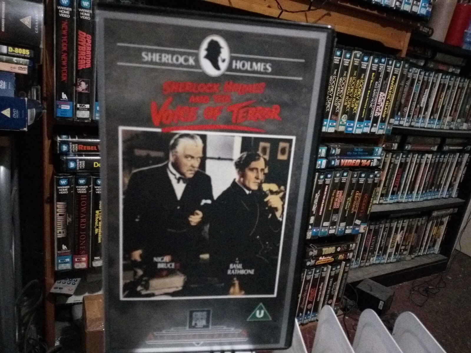 SHERLOCK HOLMES THE VOICE OF TERROR CBS/FOX UK VHS VIDEO 1990 Basil Rathbone