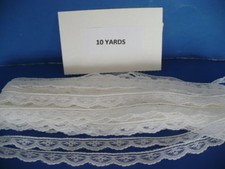 10 YARDS 1/2 IN. WHITE POLYESTER  SCALLOPED LACE TRIM