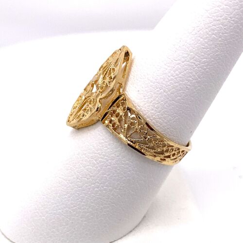 14KT YELLOW GOLD LADIES FILIGREE RING SIZE 7.75, 2.5 GRAMS - 第 2/6 張圖片