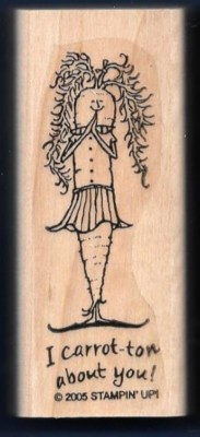 I CARROT-TON ABOUT YOU Word Kitchen Stew Pot Pal Veggie Stampin Up! RUBBER STAMP