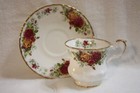 Vintage Queen's FBC Red & Yellow Rose Teacup & Saucer — photo 1