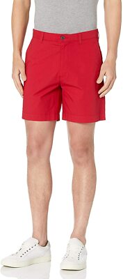 Leichte Stretch 7'' Herrenshorts normale Passform von Amazon Essentials rot Größe 36