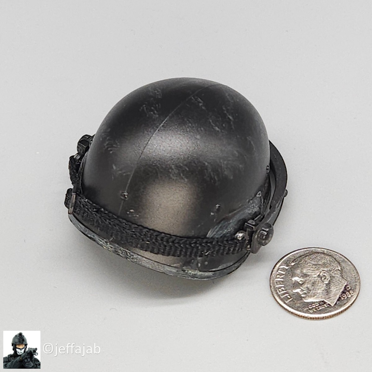 1:6 BBI LAPD SWAT Mendez Black PASGT Helmet for 12
