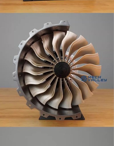 Turbofan Triebwerk Modell Kampfjet Flugzeugmotor bewegliches Modell drehbar 34cm - Bild 8 von 15