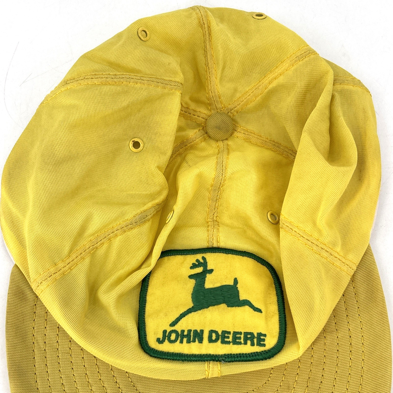 VTG JOHN DEERE Snapback Trucker Hat Patch Yellow … - image 5