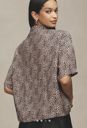ANTHROPOLOGIE The Dylon Short-Sleeve Wide-Placket Top Women's Size XS - Picture 3 of 10