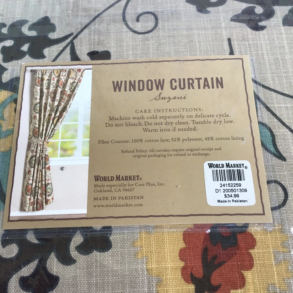 Sellado Mercado Mundial Suzani Cortina Beige Floral Manga Top 1 Panel 48"x84" Foto 4 de 4