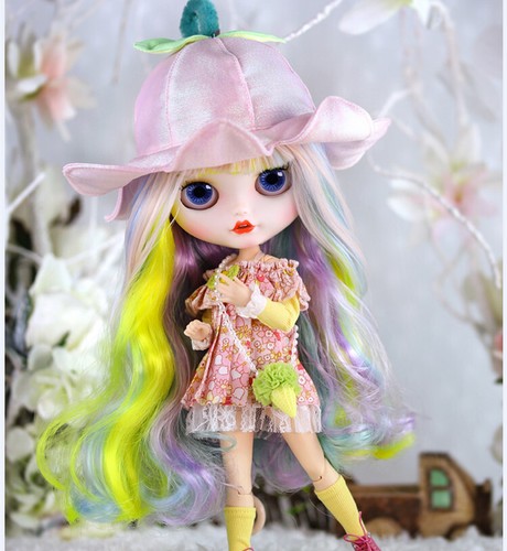 Precioso conjunto de trajes de muñeca Blythe de 12" de vestido de fábrica + sombrero + bolso + calcetines - Imagen 2 de 7