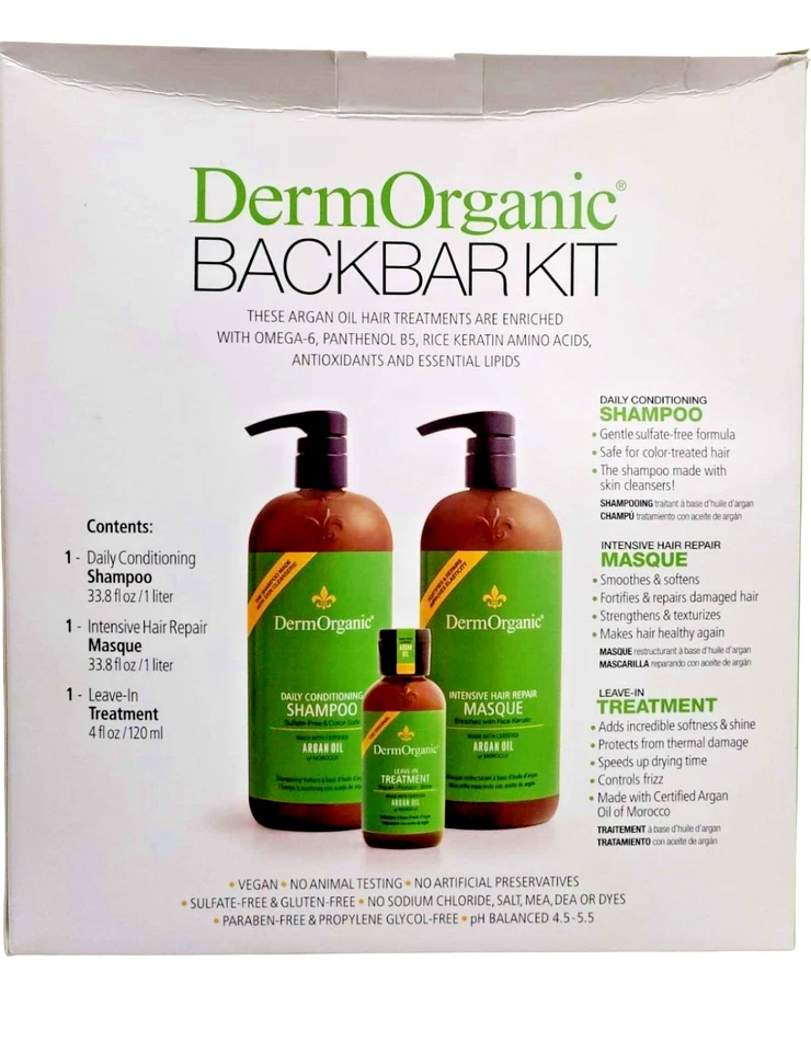 DermOrganic Champú Diario y Mascarilla Reparadora Intensiva y Kit de Tratamiento Sin Enjuague Foto 3 de 4