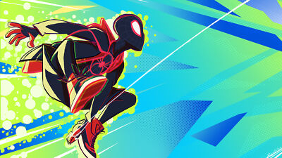 Superheroes spiderman into the spider verse Stitched Gaming Mat Desk 17208