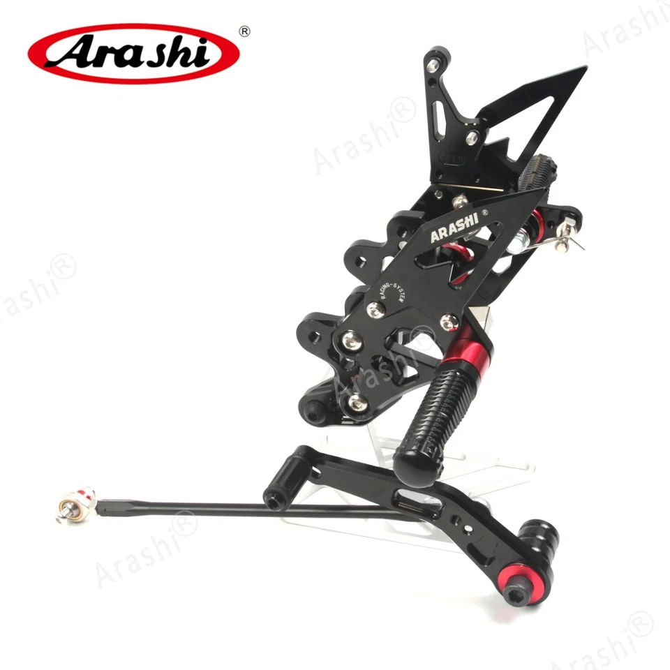 For Suzuki GSXR600 GSXR750 2011-2023 BLACK Adjustable Racing Foot Pegs Footrest — 第 4/4 张图片