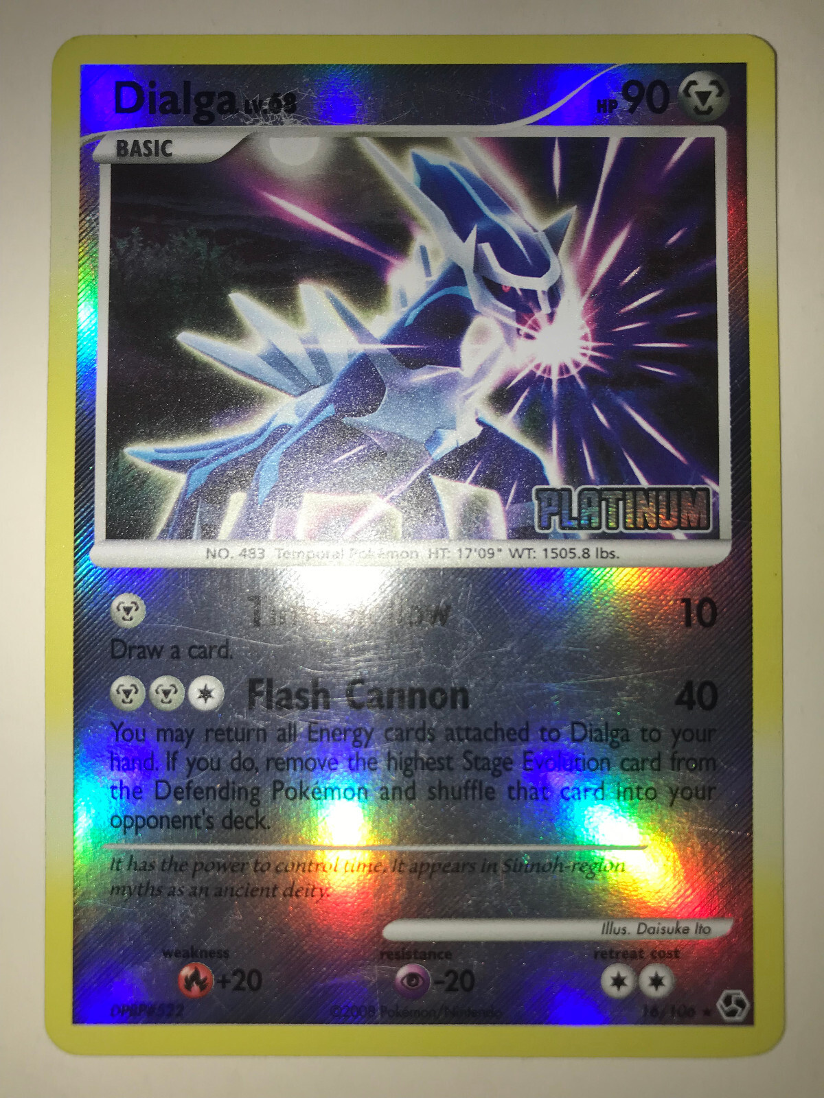 Pokemon TCG Dialga 16/106 Stamped Great Encounters Reverse Holo Rare LP