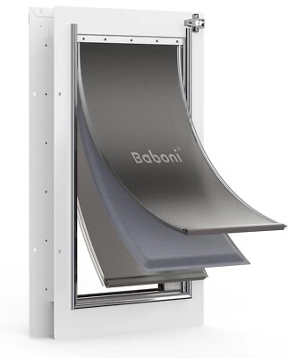 3-Flaps Pet Door for Interior & Exterior Doors (Pets up to 100lbs)-Large