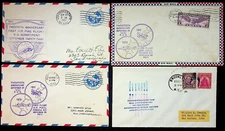 First Flight Airmail Lot Of 4 Postal Covers 1931 Motor Driven Plane Mineola NY