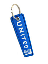STUNNING UNITED AIRLINES EMBROIDERED TAG KEYC...