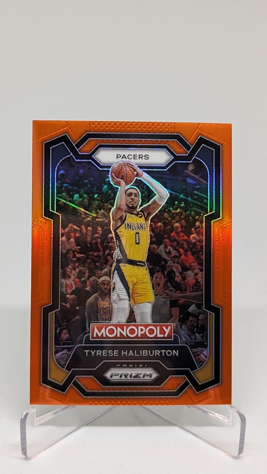 Tyrese Haliburton 2023-24 Panini NBA Prizm Monopoly Orange #/124 #34