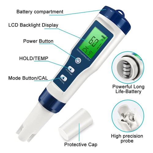 PH/TDS Wert Messgerät Wasser Digital Messer Tester Aquarium Pool Prüfer pH 0-14 - Bild 11 von 13