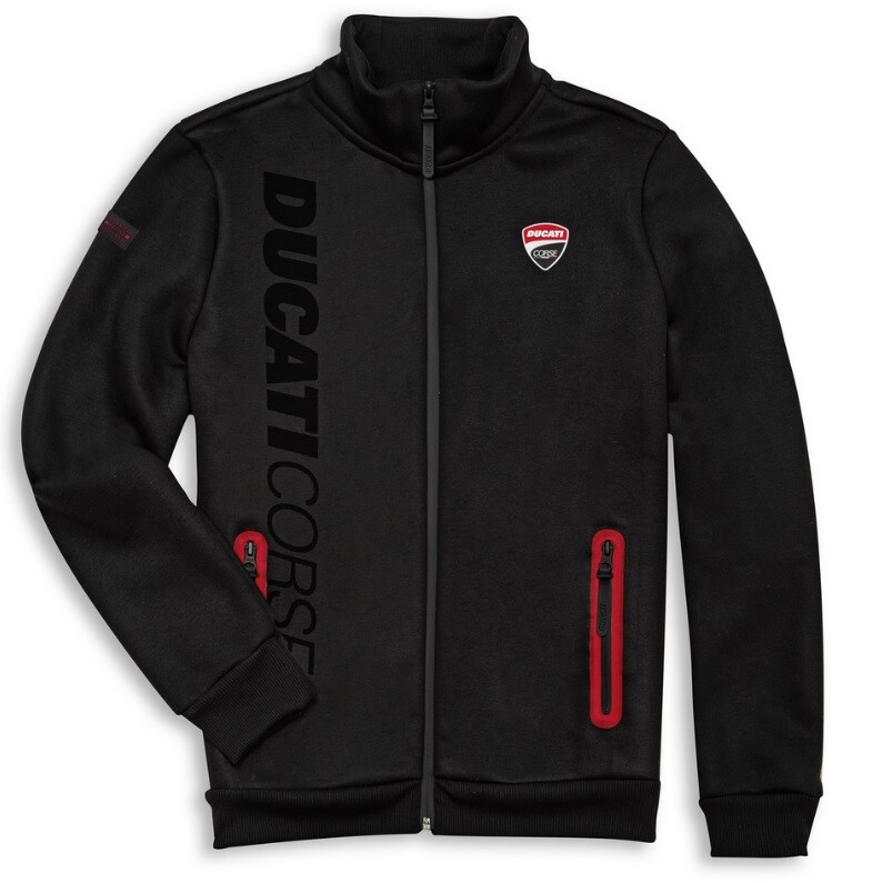 Ducati Corse DC Track Fleece Jacket Sweatshirt Pullover Black NEW
