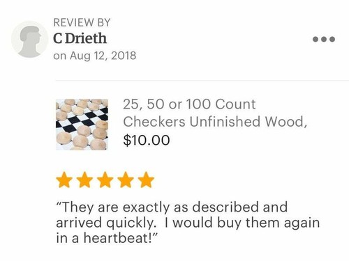 25, 50 or 100 Count Checkers Unfinished Wood Stackable Checker Pieces Wooden DIY - Picture 6 of 10